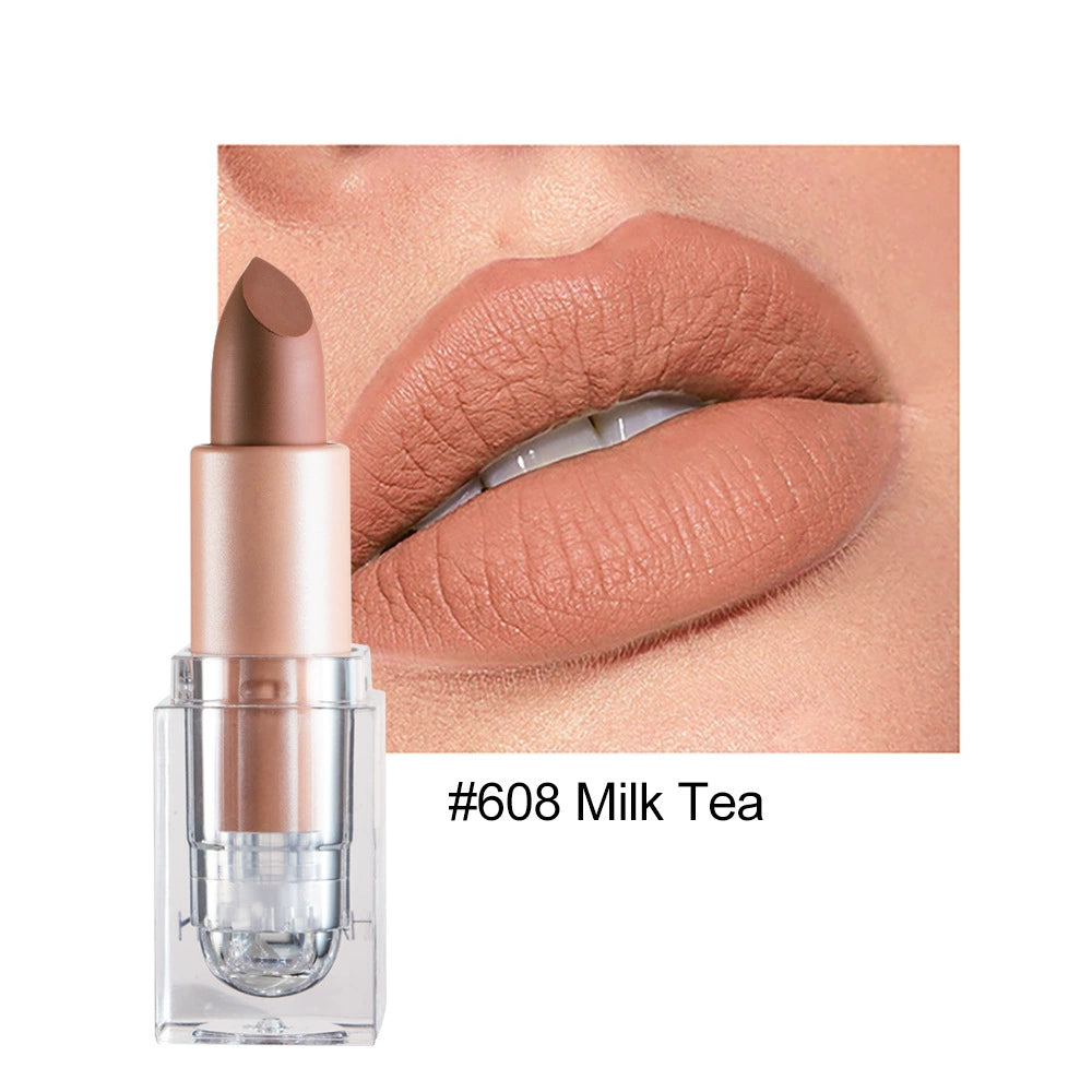 Cross-Border Matte Lipstick Nude Color Handaiyan Not Easy to Fade Export Amazon Makeup Matte Lipstick Lipstick