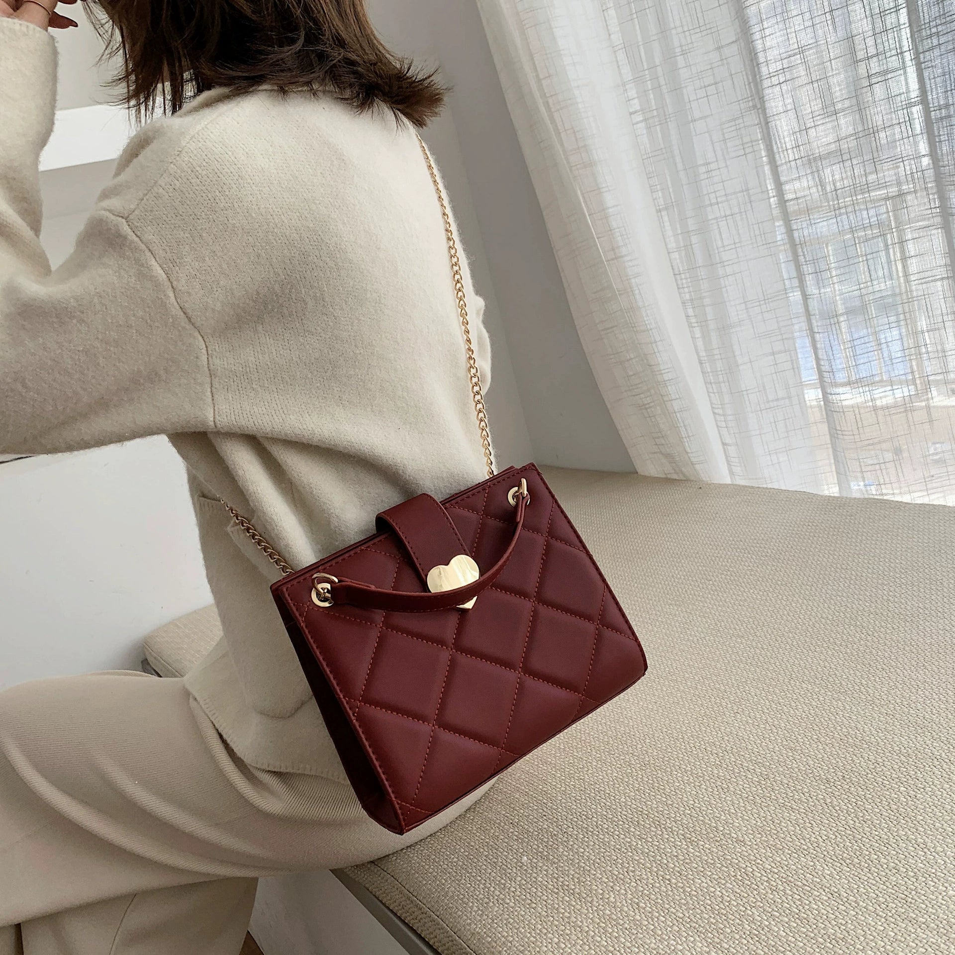 Red Bag Women's 2024 New Fashionable Shoulder Bag Large Capacity Wedding Bag Wedding Bridesmaid Bride Tote Bag