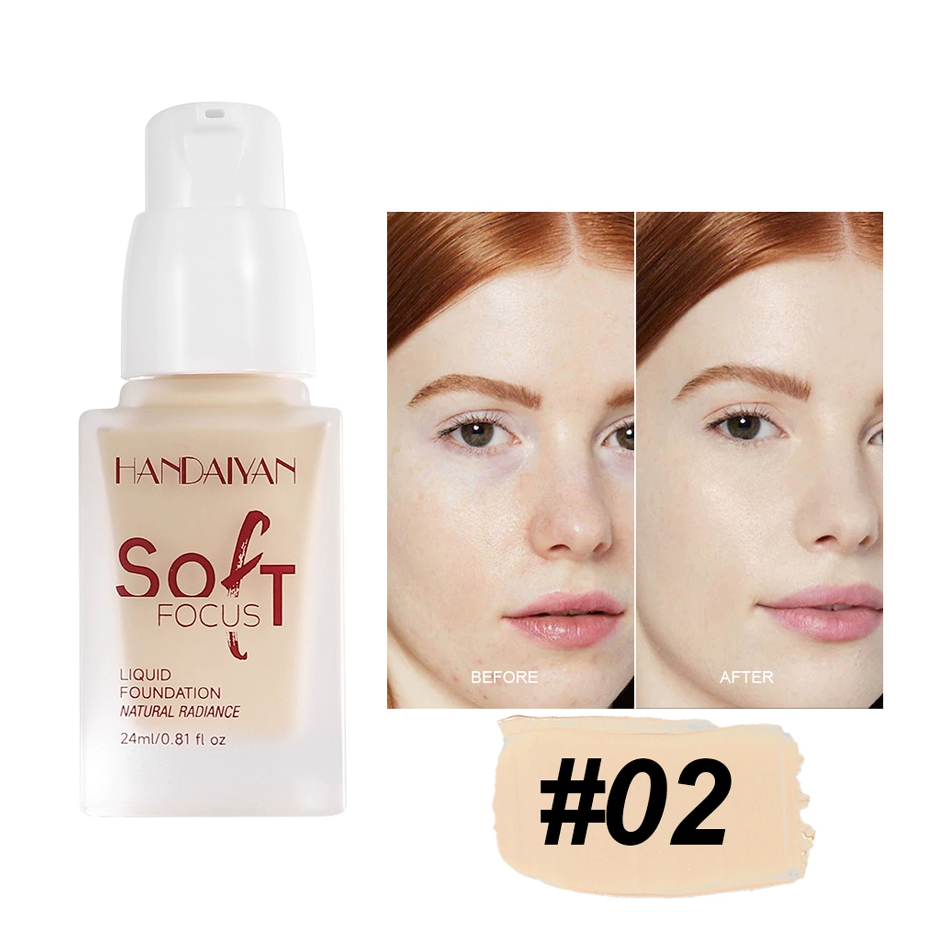 Cross-border foundation, long-lasting and non-transferable, handaiyan foundation, moisturizing and non-cakey, cosmetic wholesale.