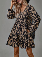 Amazon 2026 European and American Cross-border Spring New Style Plus Size Irregular Print Elegant Dress