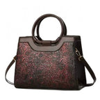 New cross-border women's handbags, large capacity, fashionable commuter bags, trendy embroidered middle-aged women's bags wholesale.