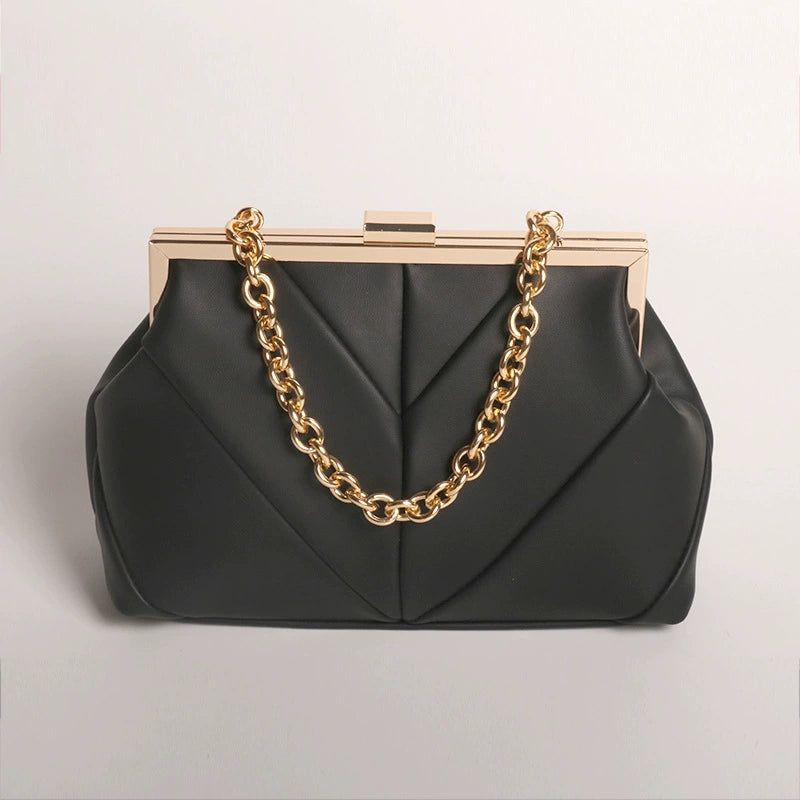 Factory order new wholesale flash hardware bar lock evening bag handbag socialite chain evening bag