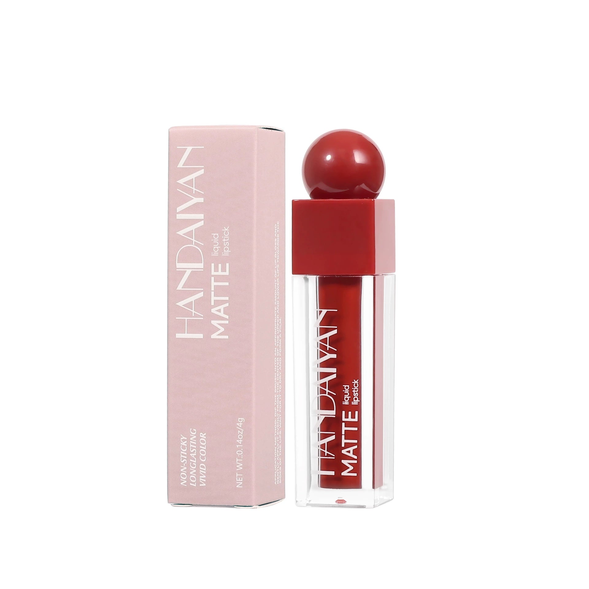 Cross-Border 6-Color Matte Lip Glaze Square Tube Lipstick Waterproof Non-Stick Cup Non-Fading Handaiyan Matte Lip Glaze Lip Gloss