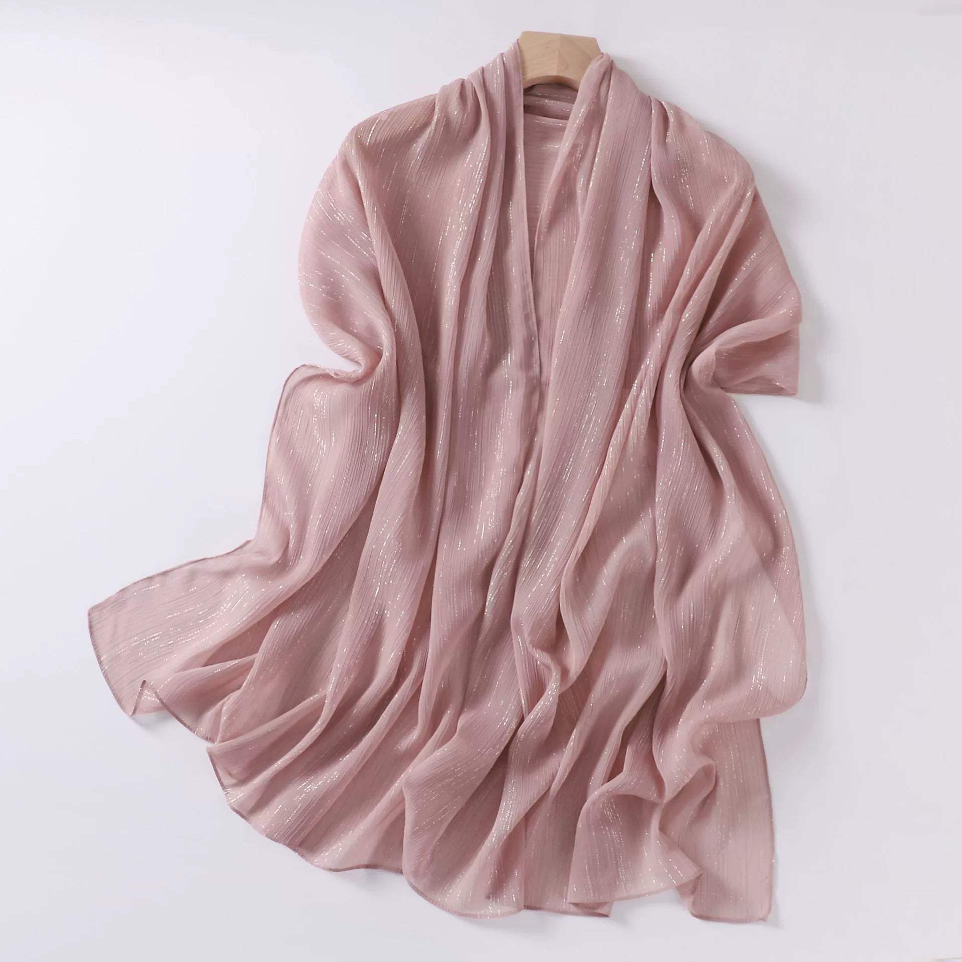 Cross-border Live Broadcast New Chiffon Silver Pleated Long Scarf Hui Scarf Middle East Africa Headscarf Can Change DIY