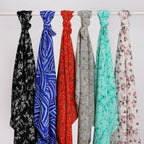 New Malaysian Pearl Chiffon Silk Scarf Rose Print Hijab Hui Turban Gauze Scarf Wholesale