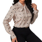 Stylish and chic tops with unique and exquisite polka dot tie-front high-end shirts, available for cross-border trade in Europe and America.