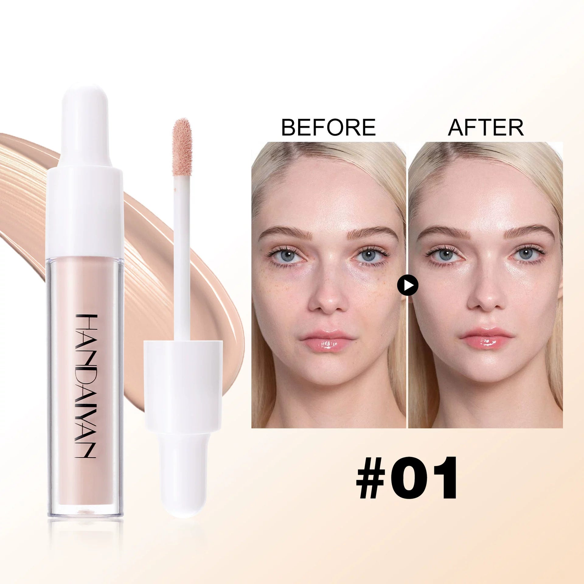Cross-Border Concealer Liquid 8 Colors Waterproof Invisible Pores Handaiyan Concealer Liquid Dropper-Shaped Liquid Foundation Concealer