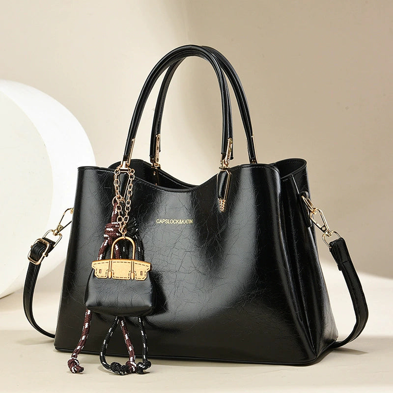 [Shichen Women's Bag] 2025 New Popular Fashion Handbag Simple Large Capacity Shoulder Crossbody Bag Joker Bag