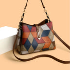 Vintage Single-Shoulder Crossbody Mom Bag 2026 New Color-Blocking Large-Capacity Handbag Set for Middle-Aged Women
