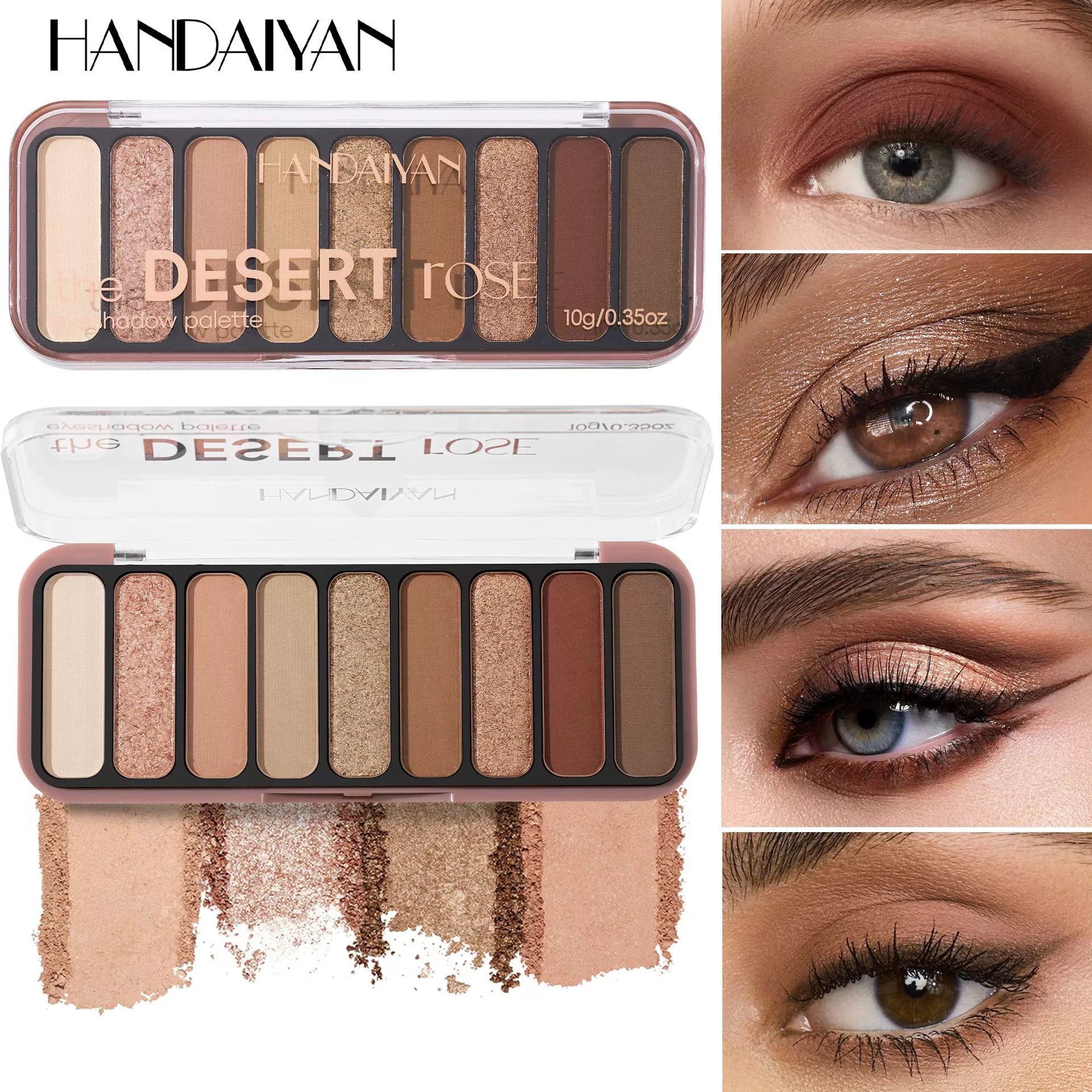 Nine-Color Eyeshadow Palette Matte Handaiyan Pearlescent Fine Glitter Earth Color Multi-Purpose Cross-Border Eyeshadow Palette