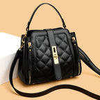 Women's Small Bag New Fashion Shoulder Bag Crossbody Bag Rhombus Embroidery Thread Simple High-End Portable Bucket Bag for Women