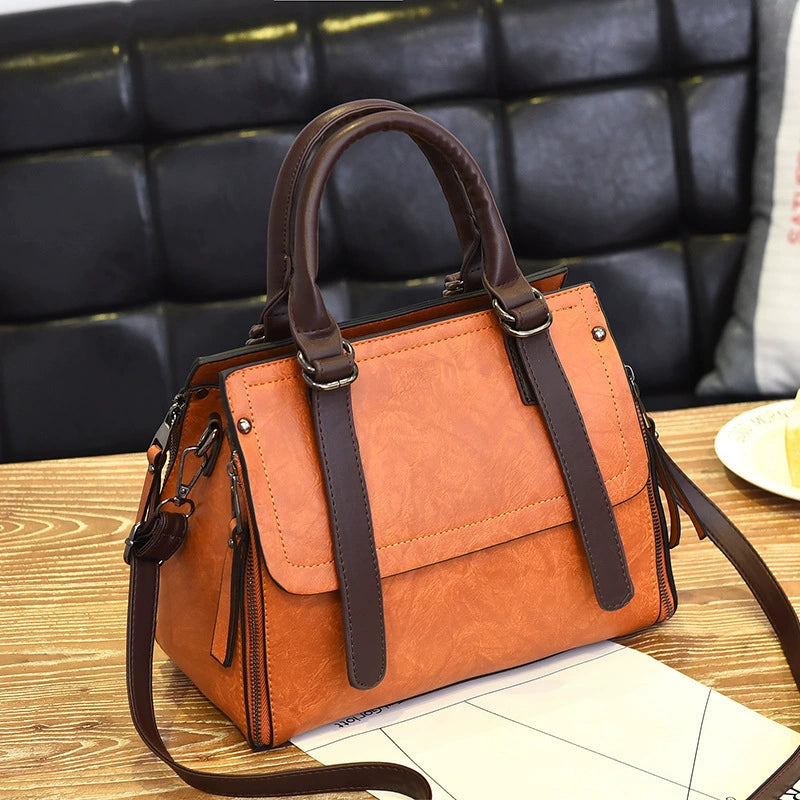 [Bross-Border Women's Bag] 2025 Summer New Fashion Handbag Korean Style Retro Large Capacity Single Shoulder Crossbody Bag Trendy