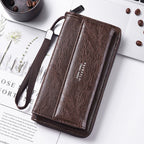 New Men's Wallet Pu Multi-Card Slot Casual Long Wallet Large Capacity Clutch Mobile Phone Coin Purse