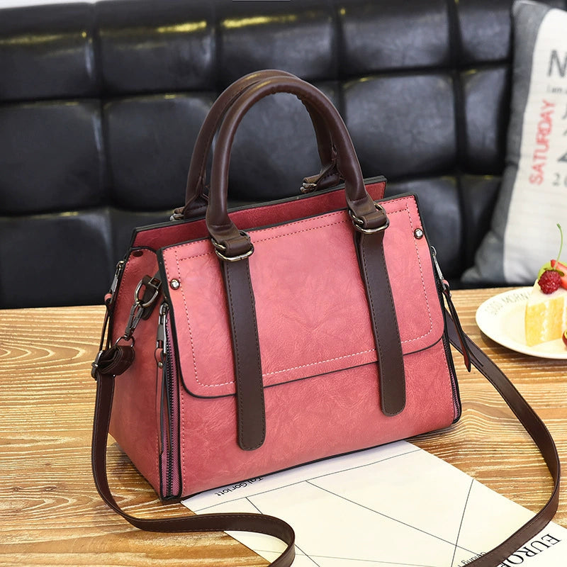 [Bross-Border Women's Bag] 2025 Summer New Fashion Handbag Korean Style Retro Large Capacity Single Shoulder Crossbody Bag Trendy
