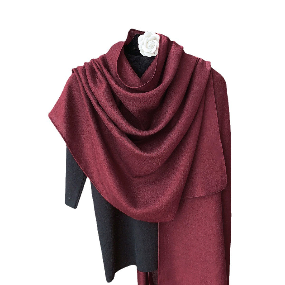 Cotton and Linen Scarf Women's Spring and Summer Artistic Korean-style Long Solid Color Shawl Thin All-match Neck Protecting Silk Scarf for Air-conditioned Room