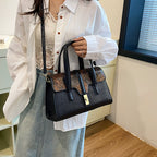 Contrast Color Tote Women's Bag Cross-border European and American Retro Leopard Print Portable Shoulder Crossbody Bag Women's Ladies handbag
