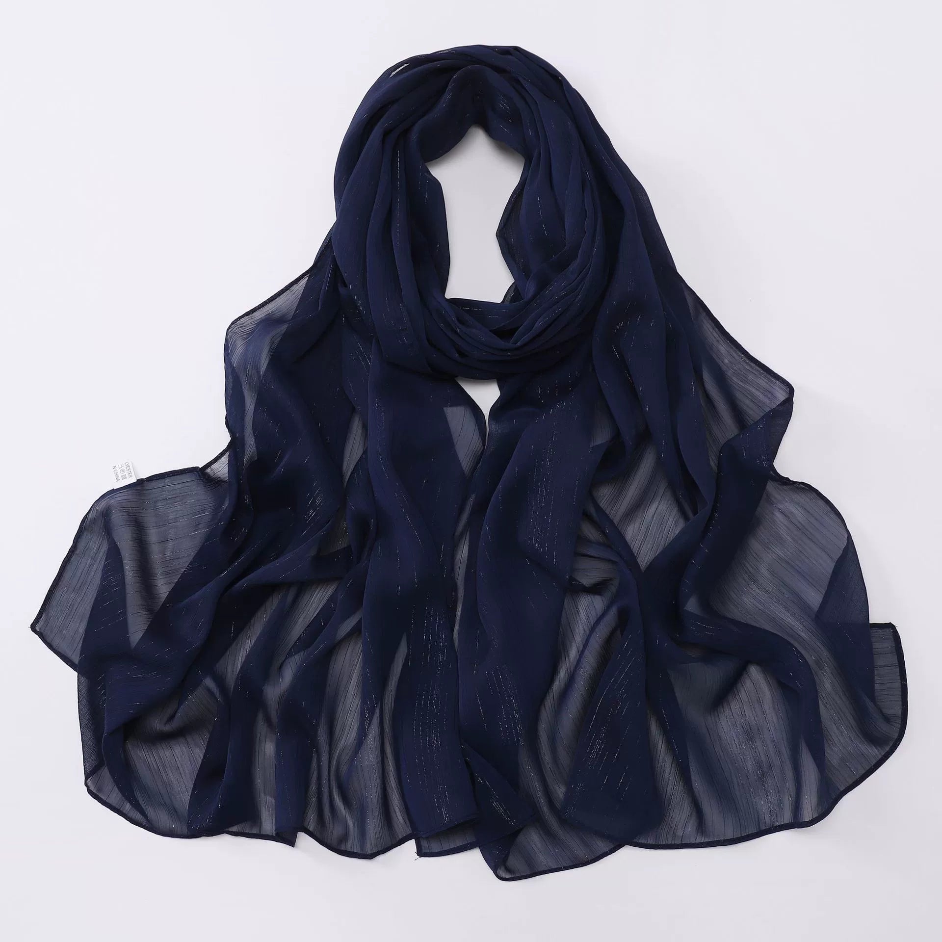 Cross-border Live Broadcast New Chiffon Silver Pleated Long Scarf Hui Scarf Middle East Africa Headscarf Can Change DIY