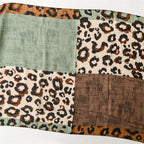 Foreign Trade Cross-border Export Retro Cotton and Linen Scarf Thick Green Leopard Scarf Warm Tassel Shawl Accessories