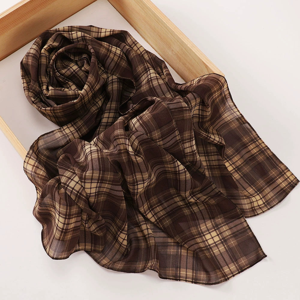 New Malaysian Pearl Chiffon Silk Scarf Rose Print Hijab Hui Turban Gauze Scarf Wholesale