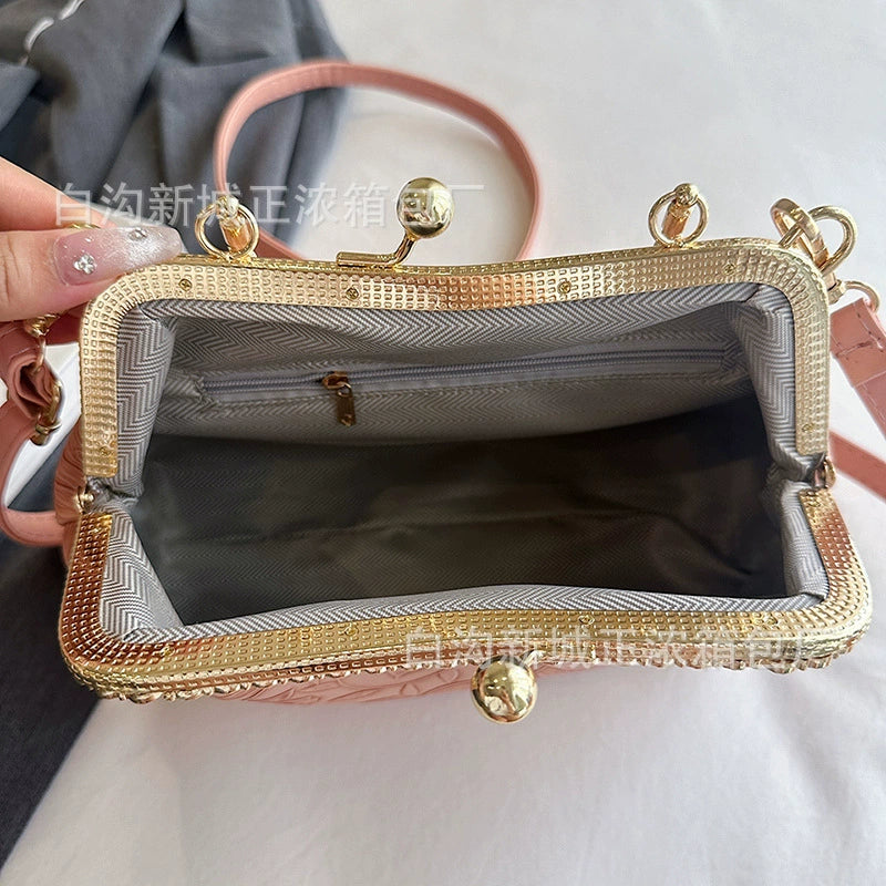 2024 Autumn Single Shoulder Crossbody Bag Cheongsam Clip Personalized Korean Handbag Bags Small Fragrance Style Evening Bag