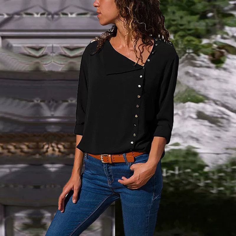 Cross-border Trade European and American Autumn Women's plus size Loose Women's Shirt French Retro Commuter Long-sleeved Shirt for Women