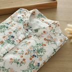 Japanese style floral shirt Women's stand collar elegant loose all-match top long sleeve printed top women's wholesale