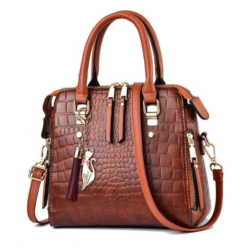 Textured Stone Pattern Handbag New Style Bag for Women Korean Style Sweet and Fashionable Women's Bag Crossbody Shoulder Bag Bags