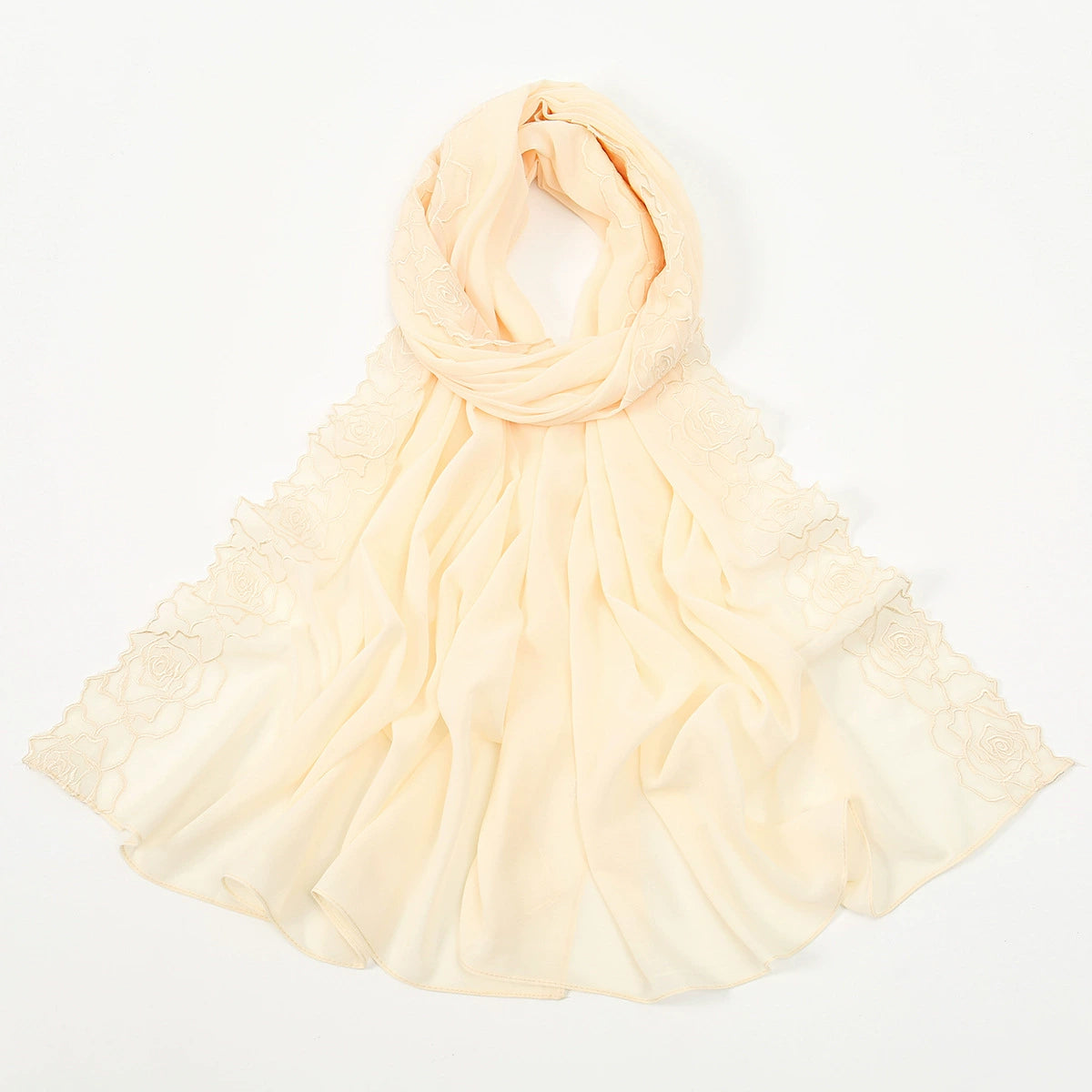 Hot-Selling Embroidered Chiffon Versatile Long Scarf, High-Quality, Comfortable, Breathable Women's Shawl, Headscarf, Fashionable Ol