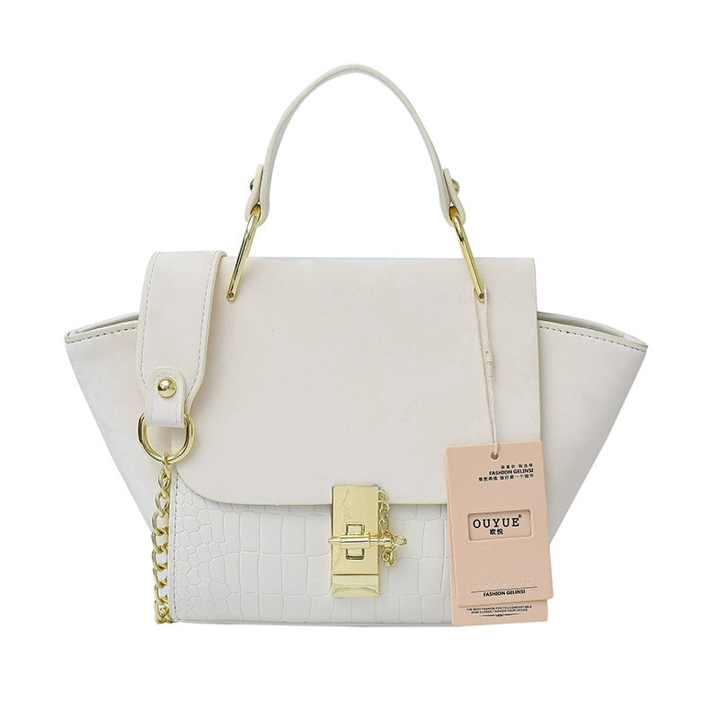 French Niche Design Large-Capacity Bag for Women, Versatile and Stylish, Ins-Style Versatile Korean Version Handbag with Chain and Wing Design