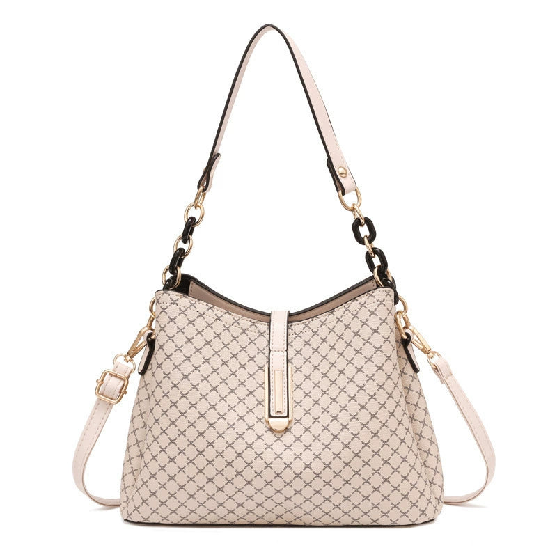 [Drop Shipping Women's Bag] 2025 Autumn and Winter New Bucket Women's Bag Fashionable Printed Shoulder Crossbody Bag Simple Handbag