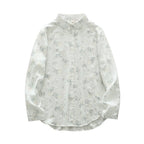 2025 Spring and Autumn New Fresh Style Floral Print Cotton Shirt Women's Long Sleeve Lapel Commuter Printed Shirt Top