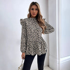 Cross-border Women's Wear Europe and America INS Fall/Winter Fashion Printed Loose Simple Shirt