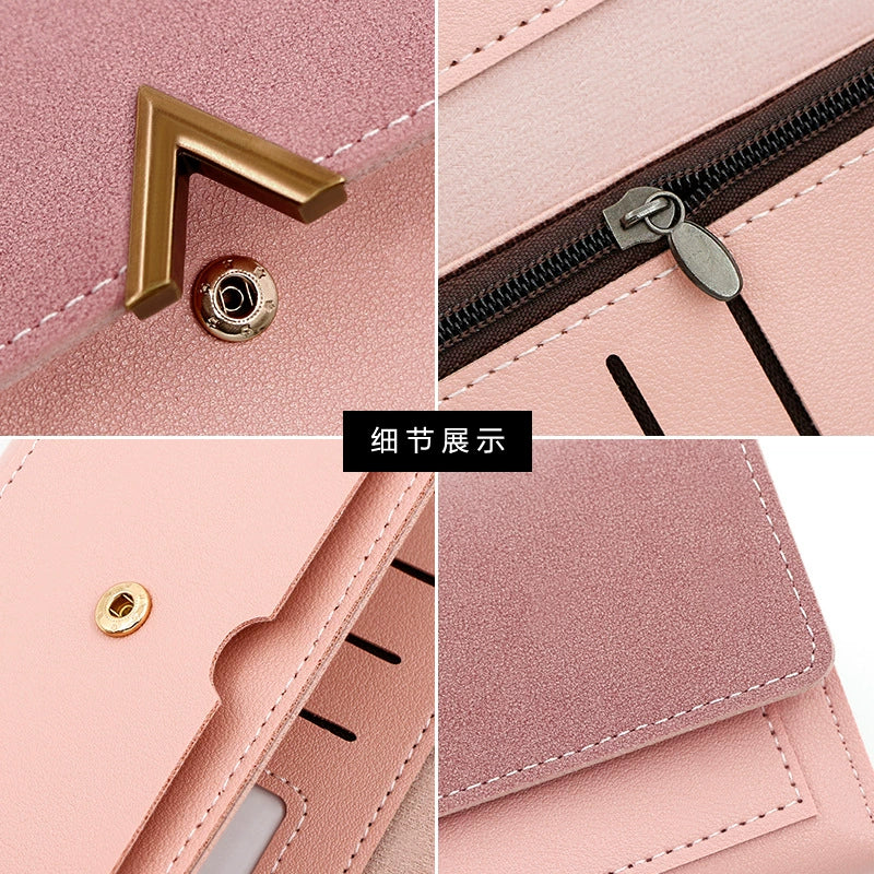 New Women's Wallet Fashion Simple Women's Pu Long Wallet Wallet Multi-Card Slot Card Holder Clutch Bag Wholesale