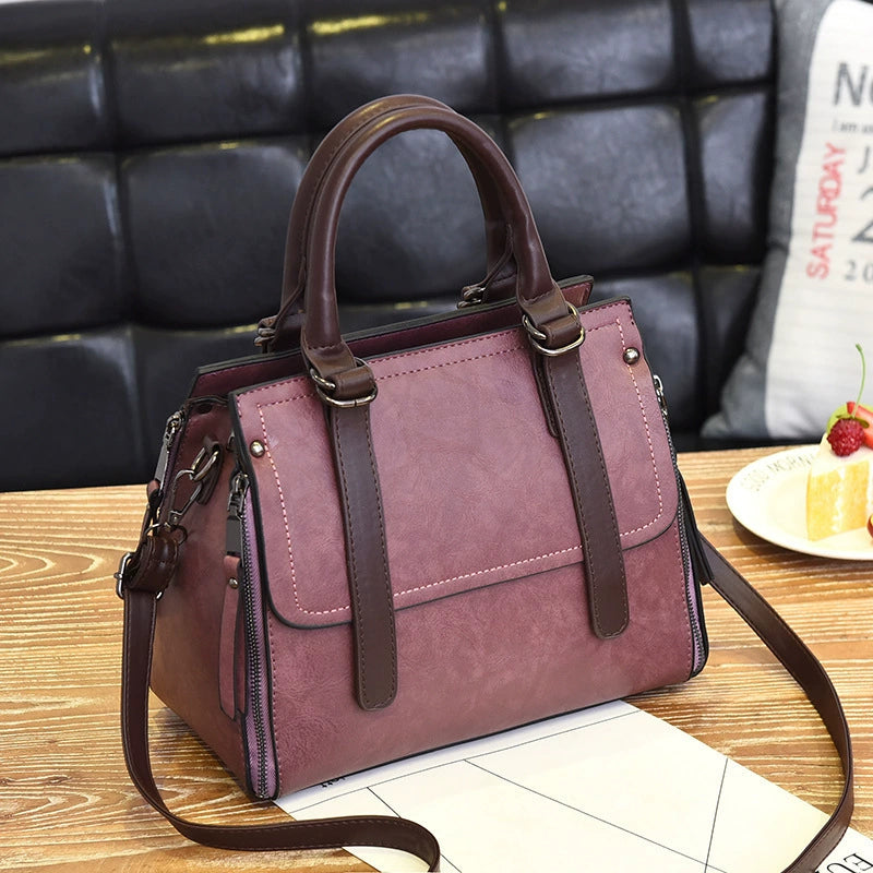 [Bross-Border Women's Bag] 2025 Summer New Fashion Handbag Korean Style Retro Large Capacity Single Shoulder Crossbody Bag Trendy