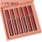 Handaiyan Cross-Border Best-Selling Matte Lip Gloss Set of 6 Pieces, Waterproof and Non-Fading, Long-Lasting Lip Gloss in European and American Styles
