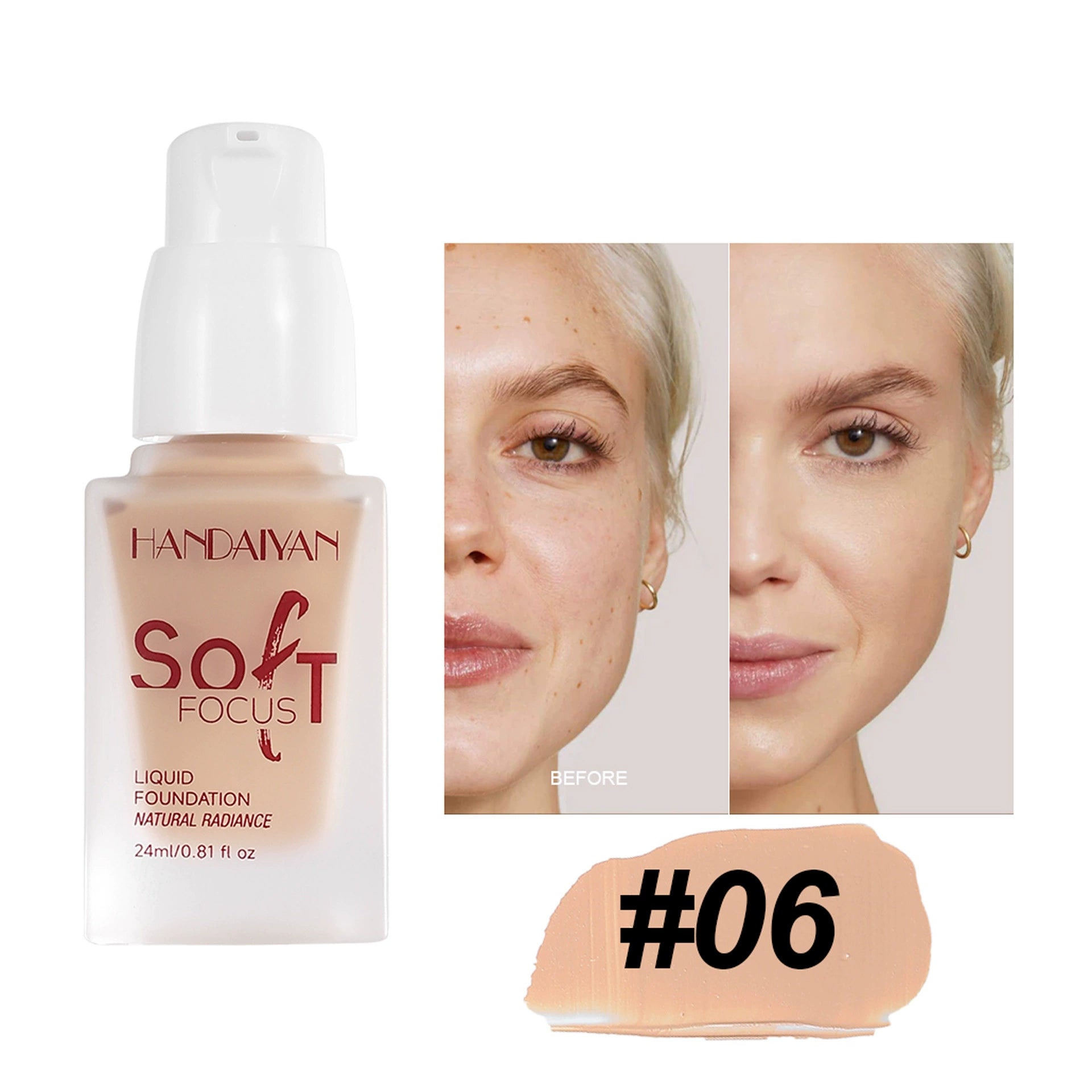Cross-border foundation, long-lasting and non-transferable, handaiyan foundation, moisturizing and non-cakey, cosmetic wholesale.