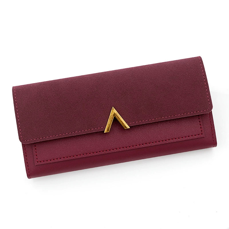 New Women's Wallet Fashion Simple Women's Pu Long Wallet Wallet Multi-Card Slot Card Holder Clutch Bag Wholesale