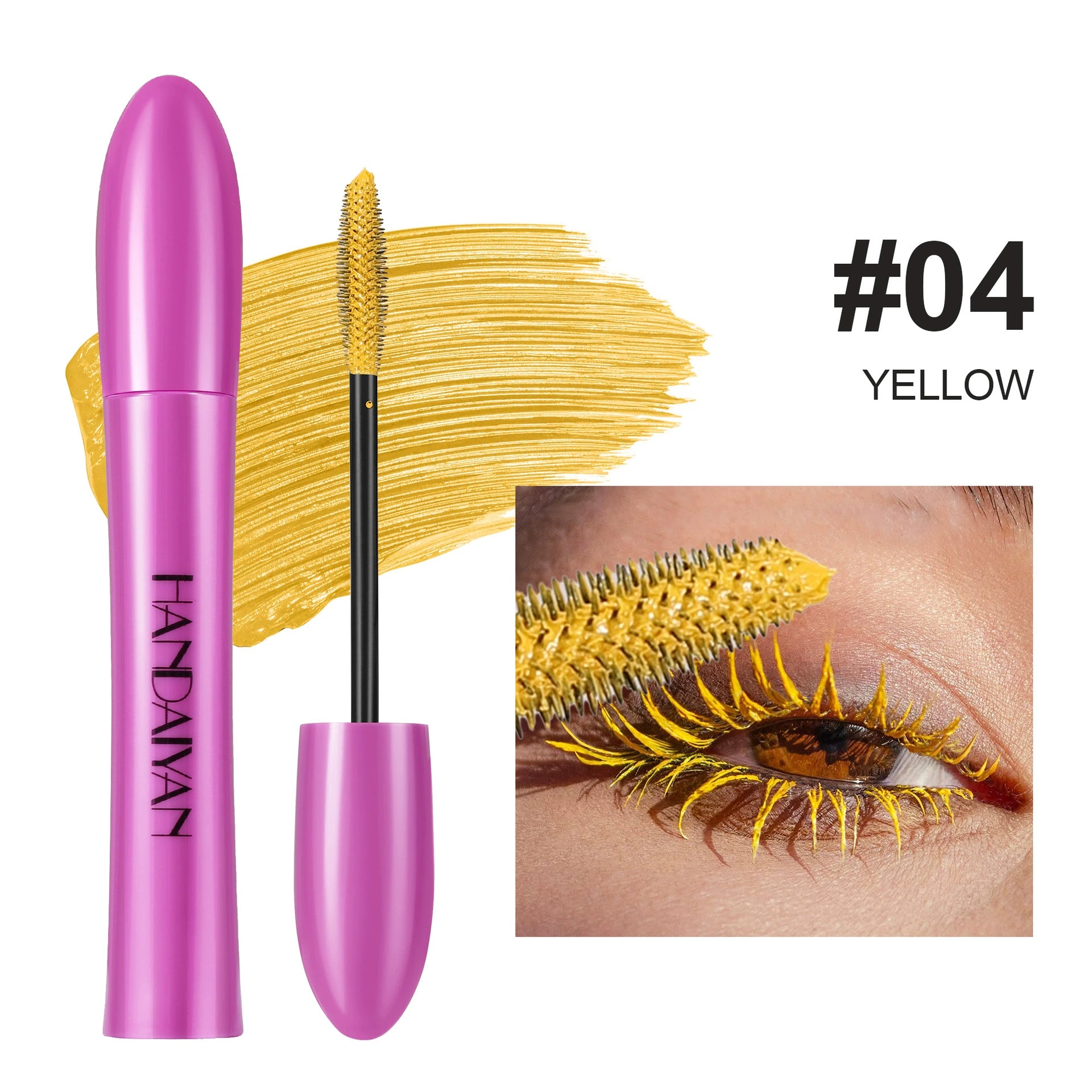Mascara 10 Colorfuls Cross-Border Long-Lasting Waterproof and Not Easy to Smudge Handaiyan Thick Curling Colorful Mascara