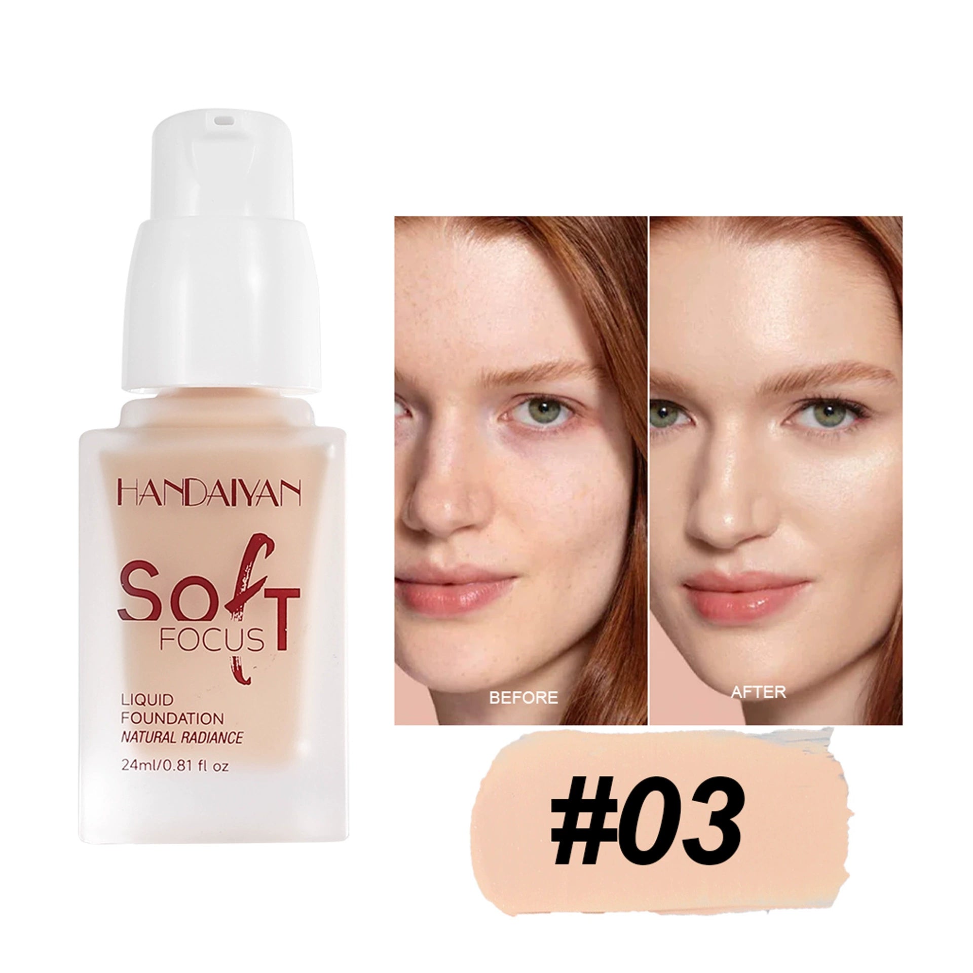 Cross-border foundation, long-lasting and non-transferable, handaiyan foundation, moisturizing and non-cakey, cosmetic wholesale.