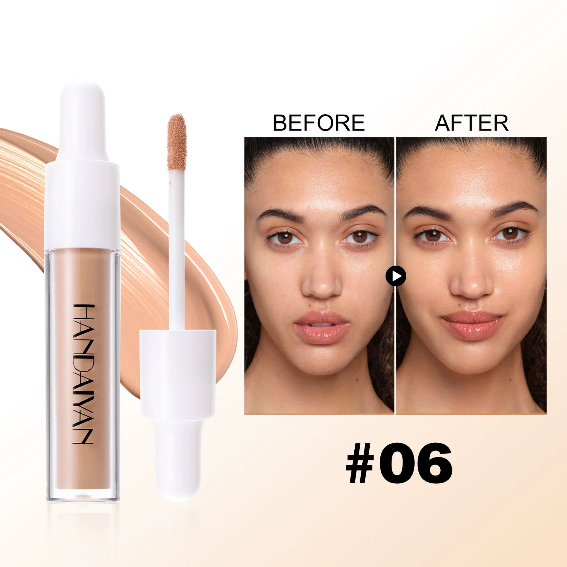 Cross-Border Concealer Liquid 8 Colors Waterproof Invisible Pores Handaiyan Concealer Liquid Dropper-Shaped Liquid Foundation Concealer