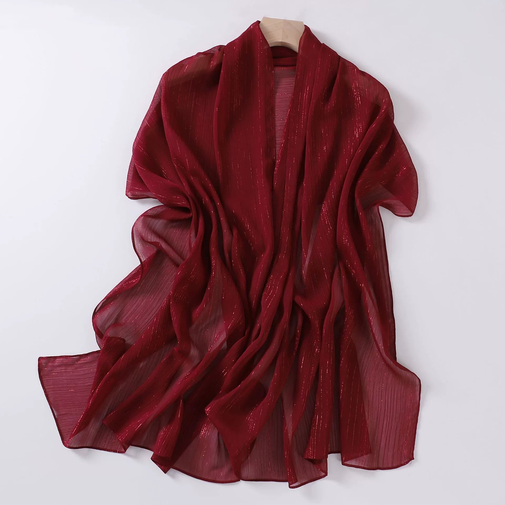 Cross-border Live Broadcast New Chiffon Silver Pleated Long Scarf Hui Scarf Middle East Africa Headscarf Can Change DIY