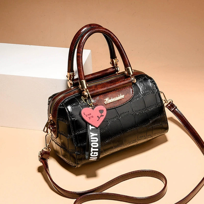 [Hot Style] Bag Women's 2025 Casual Retro Pillow Bag European and American Large Capacity Stone Pattern Single Shoulder Crossbody Bag Trendy