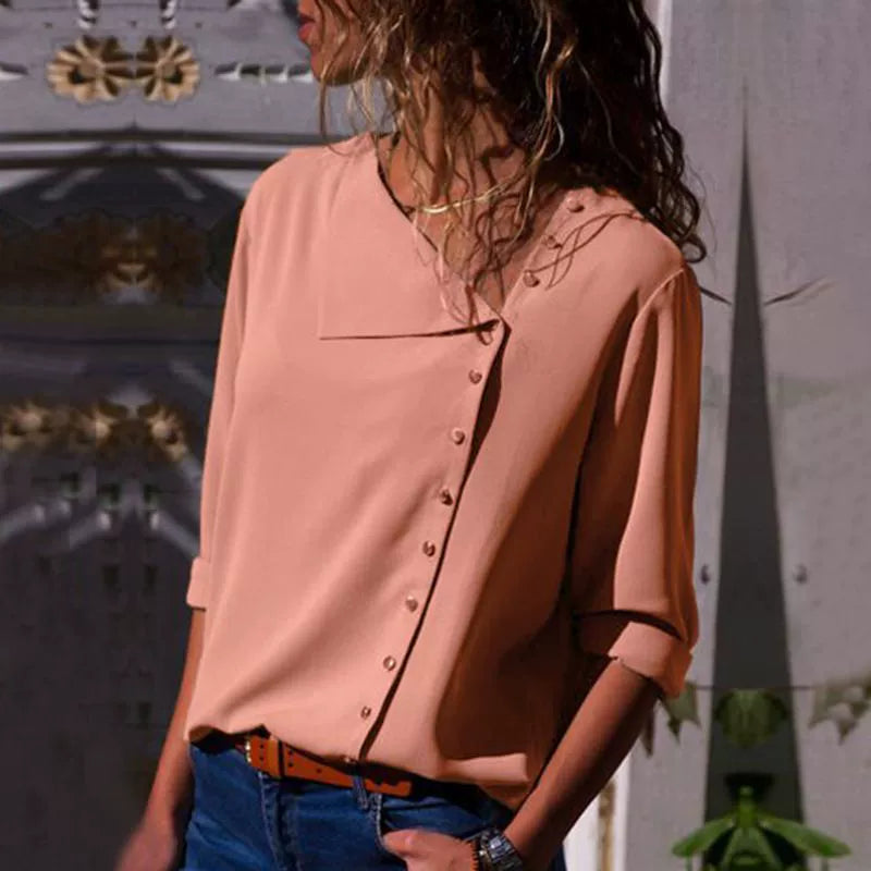 Cross-border Trade European and American Autumn Women's plus size Loose Women's Shirt French Retro Commuter Long-sleeved Shirt for Women
