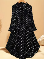 European and American Cross-Border Summer New Style Artistic Printed Loose Casual Shirt Dress Artistic Mid-Length Style
