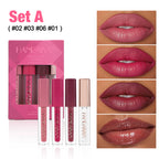 Cross-Border Lip Glaze Set Square Tube Lip Gloss Handaiyan Waterproof Easy-To-Color Pearlescent Matte Lip Glaze Set