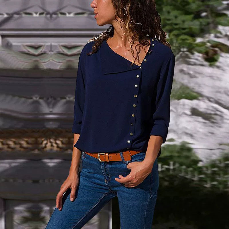 Cross-border Trade European and American Autumn Women's plus size Loose Women's Shirt French Retro Commuter Long-sleeved Shirt for Women