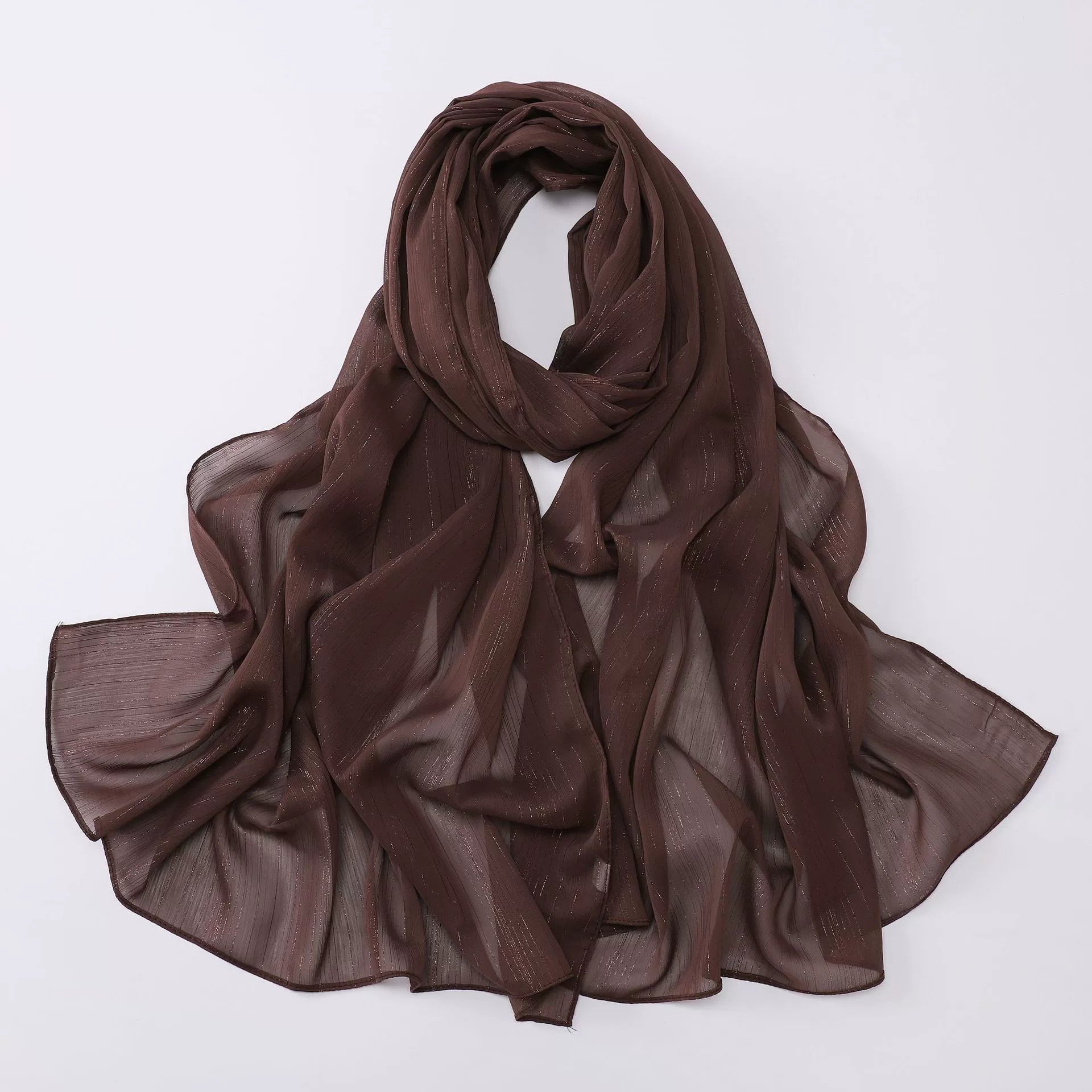 Cross-border Live Broadcast New Chiffon Silver Pleated Long Scarf Hui Scarf Middle East Africa Headscarf Can Change DIY