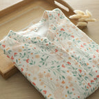 Western style printed cotton yarn long-sleeved shirt for women 2024 Spring and Autumn New loose slimming shirt top for women