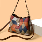 Vintage Single-Shoulder Crossbody Mom Bag 2026 New Color-Blocking Large-Capacity Handbag Set for Middle-Aged Women