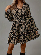 Amazon 2026 European and American Cross-border Spring New Style Plus Size Irregular Print Elegant Dress